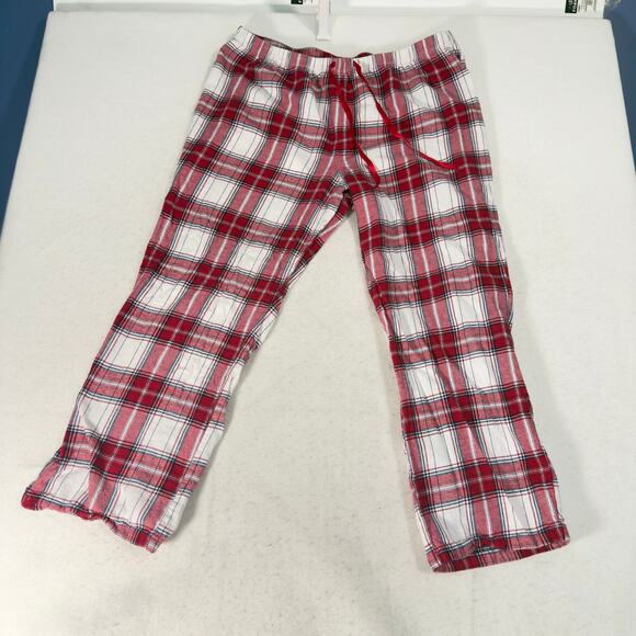 Croft & Barrow 2 pc Flannel Pajamas Woman XXL Button Top Drawstring Elas Waist - Picture 3 of 16